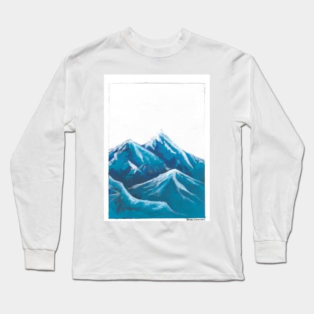 Blue Mountain Long Sleeve T-Shirt by ReneeDixonArt